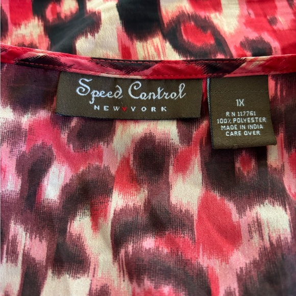 Red animal print dress size 1X - Picture 4 of 5